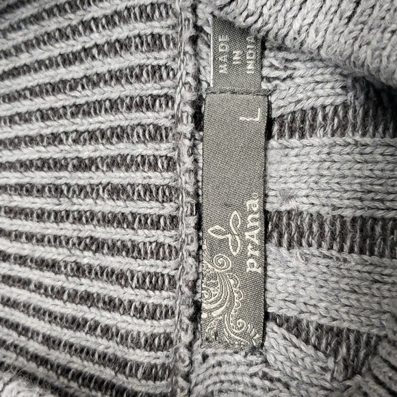 Prana Sentiment Sweater Gray Organic Cotton Women's Large Mockneck Chunky Knit - Picture 6 of 9